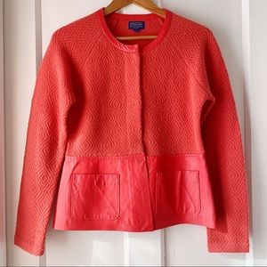 Pendleton Lambswool Leather Trim Blazer